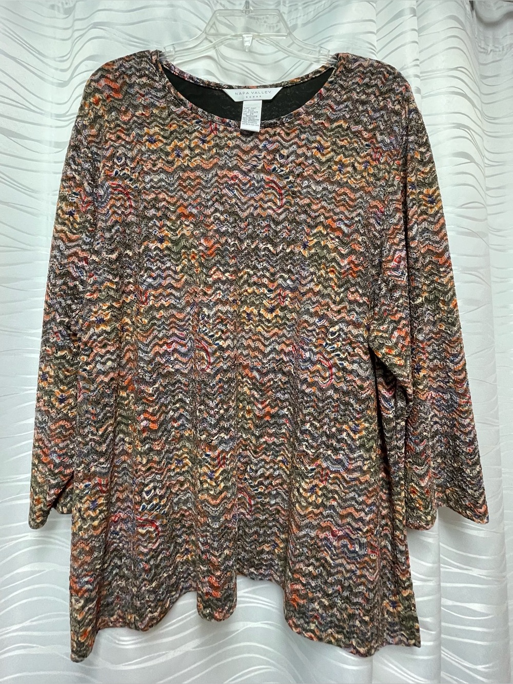 Missoni-Inspired Multicolor Chevron Long Sleeve Tee - Earthy Hues